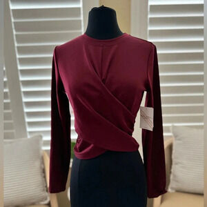 NWT | Kalani Hilliker x Alyce Paris | Cross Front Long Sleeve Top - Size M